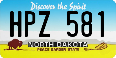 ND license plate HPZ581