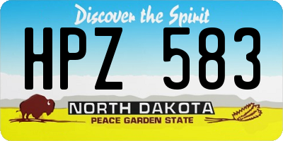 ND license plate HPZ583