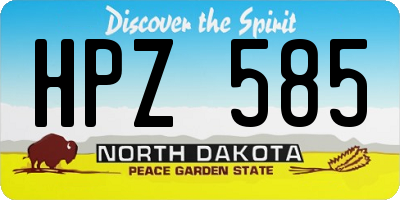 ND license plate HPZ585