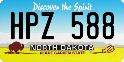 ND license plate HPZ588