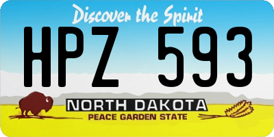 ND license plate HPZ593