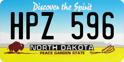 ND license plate HPZ596
