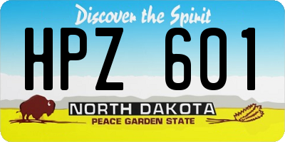 ND license plate HPZ601