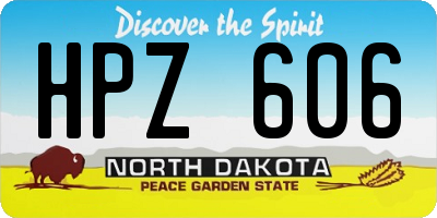 ND license plate HPZ606
