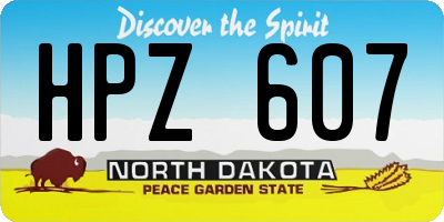ND license plate HPZ607