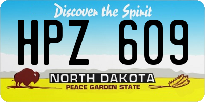 ND license plate HPZ609