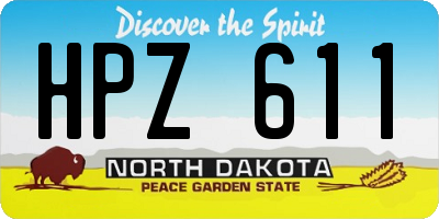 ND license plate HPZ611