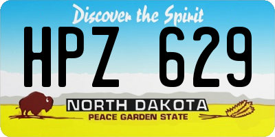 ND license plate HPZ629