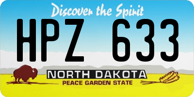 ND license plate HPZ633