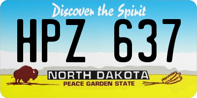 ND license plate HPZ637