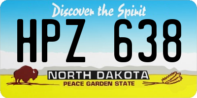 ND license plate HPZ638