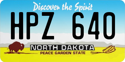 ND license plate HPZ640