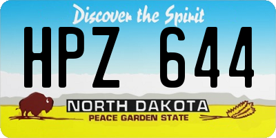 ND license plate HPZ644