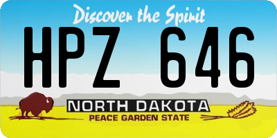 ND license plate HPZ646