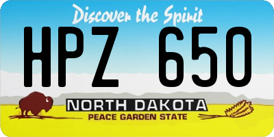 ND license plate HPZ650