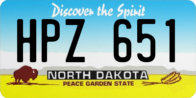 ND license plate HPZ651