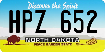 ND license plate HPZ652