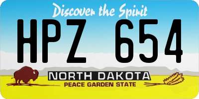 ND license plate HPZ654