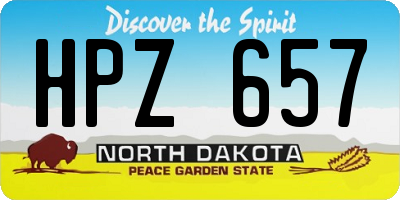 ND license plate HPZ657