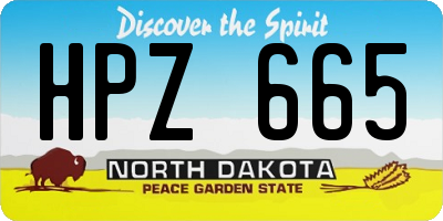 ND license plate HPZ665