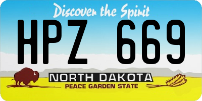 ND license plate HPZ669