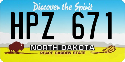 ND license plate HPZ671