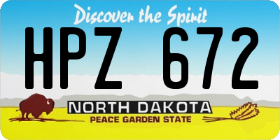 ND license plate HPZ672