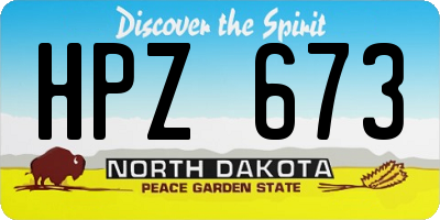 ND license plate HPZ673