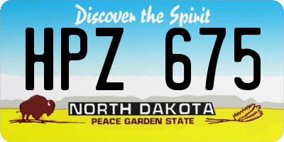 ND license plate HPZ675