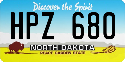 ND license plate HPZ680