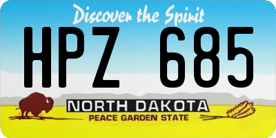 ND license plate HPZ685