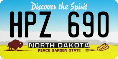 ND license plate HPZ690