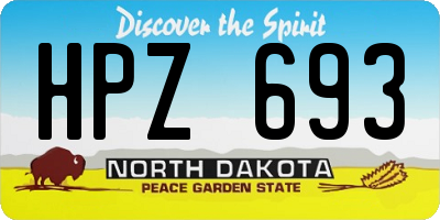 ND license plate HPZ693