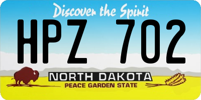 ND license plate HPZ702