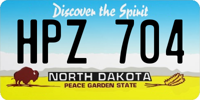 ND license plate HPZ704