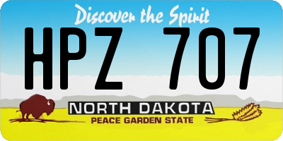 ND license plate HPZ707