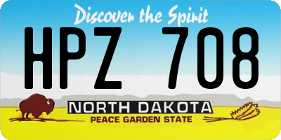 ND license plate HPZ708