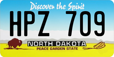 ND license plate HPZ709