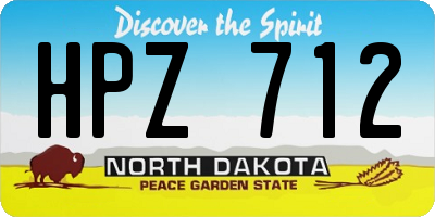 ND license plate HPZ712