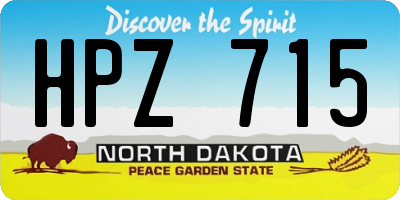 ND license plate HPZ715
