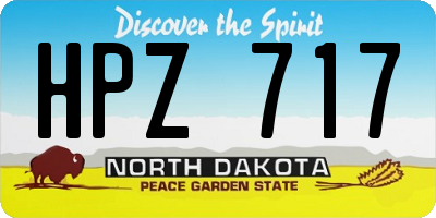 ND license plate HPZ717