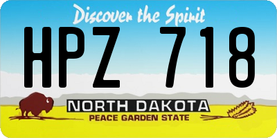 ND license plate HPZ718