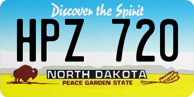 ND license plate HPZ720