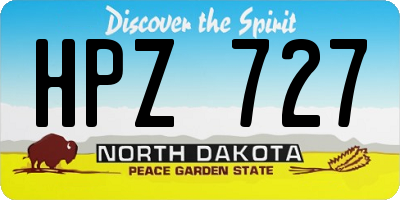 ND license plate HPZ727