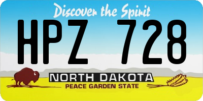 ND license plate HPZ728