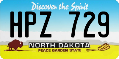 ND license plate HPZ729