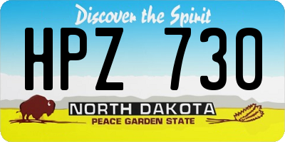 ND license plate HPZ730