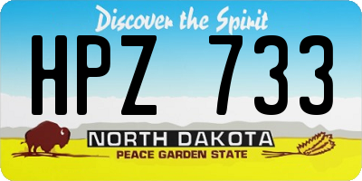 ND license plate HPZ733