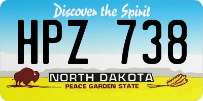 ND license plate HPZ738