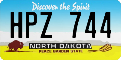 ND license plate HPZ744